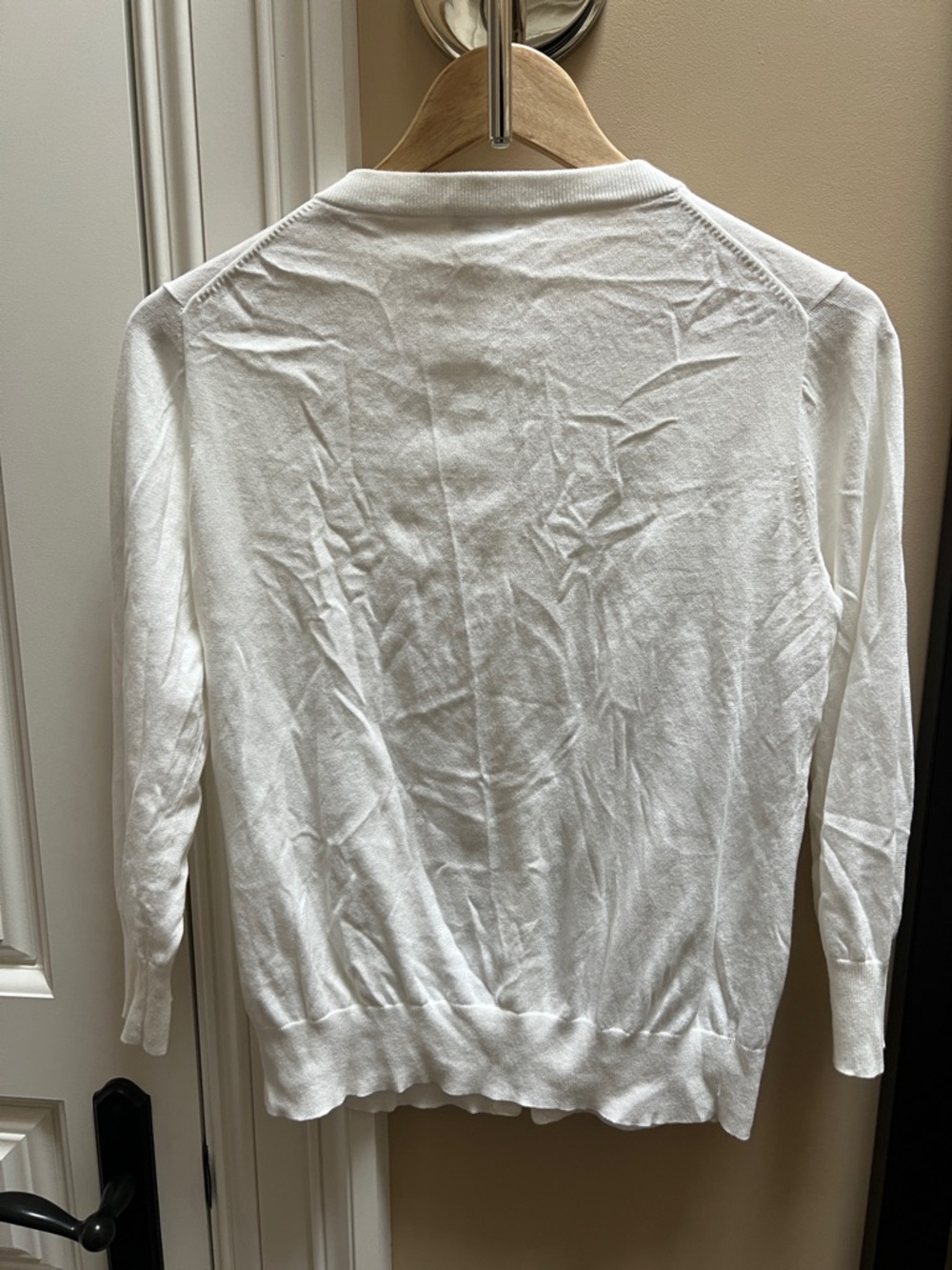 J. Crew White Crewneck Button-Up Cardigan - Picture 3 of 3